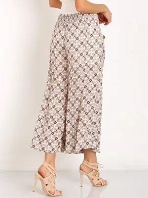 Free People Culottes | Ivory Combo Flowy Pants thumbnail 2