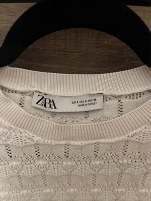 Zara White Lace Long Sleeve Ruffle Top thumbnail 5