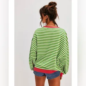 Free people Classic Striped Oversized Crewneck thumbnail 3