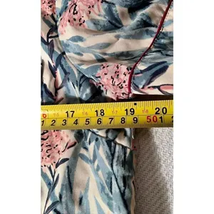 Cynthia Rowley Tropical Floral Pajamas S 2 Pc Capris Button Up Top Short Sleeves thumbnail 6