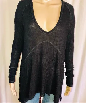 Free People waffle knit top thumbnail 2