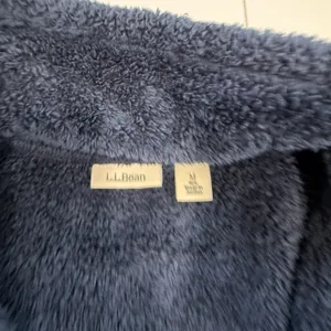 LL Bean Blue 1/4 Zip Sherpa Fleece Pullover Pockets Fuzzy Size‎ MEDIUM thumbnail 8