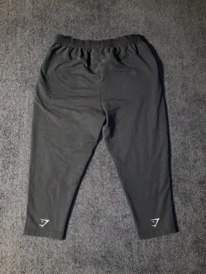 Gymshark Black Tapered Track Joggers with Side Logo thumbnail 5