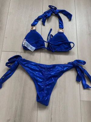 Moda Minx cheeky bikini set Blue thumbnail 2