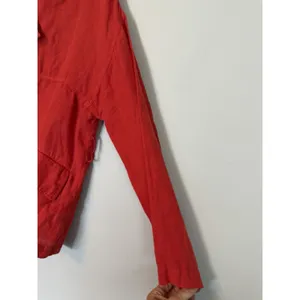 Zara 100% Linen Zip From Blazer Light Jacket Orange Sz M NWT thumbnail 5