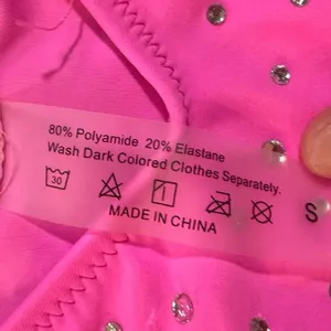 Women's Hot Pink Bikinis with rhinestones no padding no underwire size small thumbnail 7