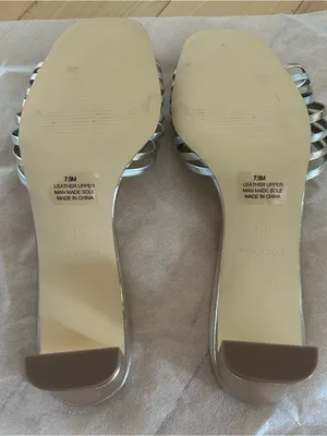 Lilly Pulitzer Gold Silver Cora Mini Heel Sandal Size 7.5 thumbnail 3