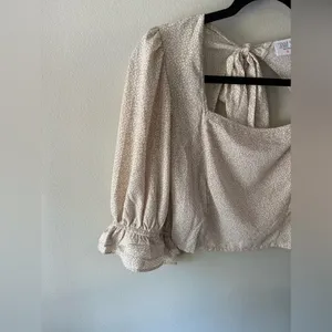 Sienna Sky Smocked Waist Cropped Top Bow Size Medium thumbnail 8