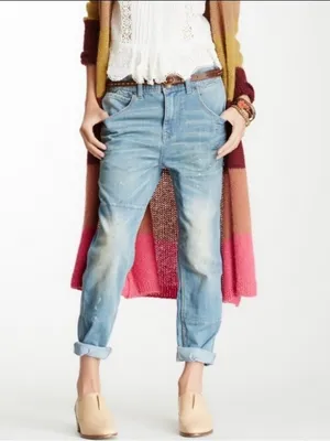 Free People Boyfriend Carpenter Jeans Aquamarine 25 thumbnail 4