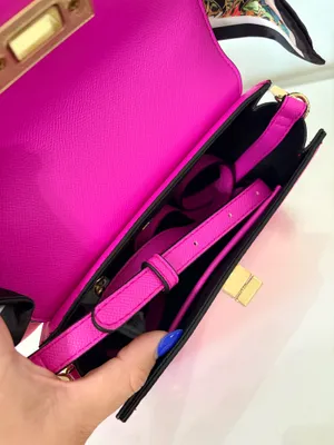 ALDO Hot Pink Satchel Handbag Scarf Handle Gold Hardware Statement Y2K thumbnail 11