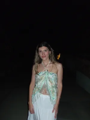 Amazon Green floral beaded top thumbnail 3