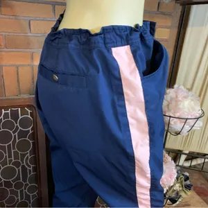 Nike Blue And Pink Partial Zipper Leg Drawstring Waist Track Pants (M) thumbnail 10