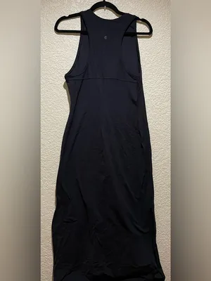 Lululemon Maxi Classic Sleeveless Black dress side slits Racerback size 6? thumbnail 3