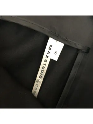 Max Studio Vintage Black Pencil Skirt Womens Size 6 Cotton Blend Back Vent Satin thumbnail 3