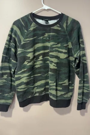 Forever 21 Dark Camo Crewneck Sweatshirt  thumbnail 1