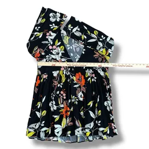 Free People Bella Tunic Top‎ Floral Babydoll Blouse Women’s L Black Multicolor thumbnail 3