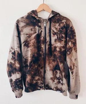 athletic works hand bleach dyed hoodie / small, 18” ptp, 24” length thumbnail 1