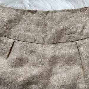 Michael Kors Cream and Gold Linen Skirt Size 4 thumbnail 4