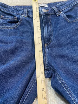 Mango Deep Indigo Wide-Leg Jeans Size 4 100% Cotton thumbnail 12