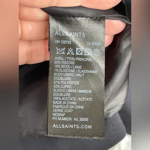 AllSaints Verne Draped Blazer Dress - Avant Garde Asymmetric - Black EU 36 thumbnail 10