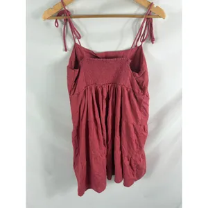 Abercrombie & Fitch Dark Pink Tiered Tie Sleeve Mini Dress Size Large thumbnail 3