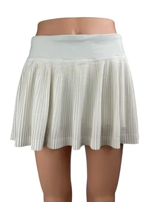 Lululemon Pleat To Street White Pleated Mini Tennis A-line Skirt Skort Size M/L thumbnail 1