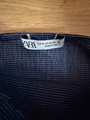 Zara Ribbed Navy Blue Tube Top thumbnail 2