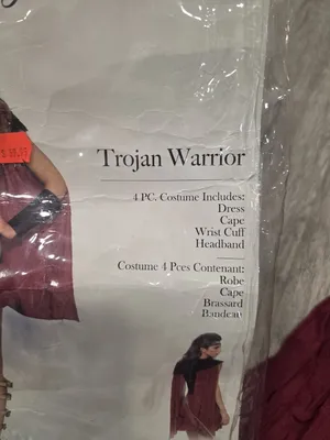 NEW Leg Avenue Trojan Warrior Costume S/M 4-Piece Set Dress Cape Wrist Cuff ect thumbnail 3