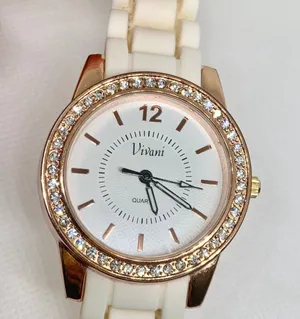 Vivani women wrist watch 38mm rose gold tone rhinestone quartz analog running thumbnail 2