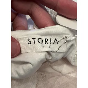 STORIA Last First Kiss Dress Womens Small White Lace Sheath Mini Wedding Party thumbnail 12