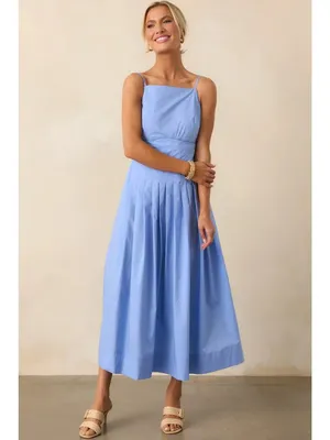 MINKPINK Avalon Square Neck Midi Dress in Jacaranda Blue Medium New Womens thumbnail 13