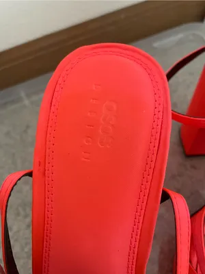 ASOS Design Neon Coral Platform Chunky Heels US 9 or UK 7 thumbnail 2