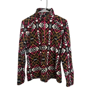 Eddie Bauer Southwestern Aztec Print Fleece Quarter Zip Size Medium thumbnail 2