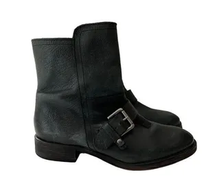 Treasure & Bond Women's Leather Moto Strap Ankle Boots Size 8 Grunge Trendy thumbnail 1