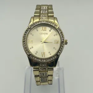 Geneva Gold Tone Crystal-accented Women’s Fashion Watch Working New Battery thumbnail 2