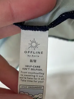 Offline by Aerie Ribbed Cut-out Romper Dress Navy Blue Green Floral Active thumbnail 9