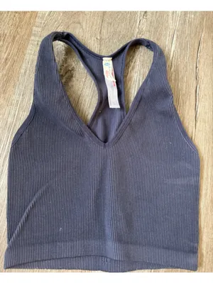 Free People Movement Ribbed Navy Blue Tank Top Workout Tank Size XS S thumbnail 2