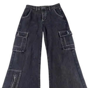 Superdown Natt Baggy Cargo Black Wide Leg Jeans Size XS thumbnail 7