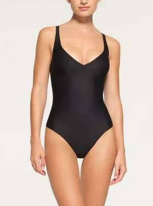 NWT Skims Body Unlined Plunge Bodysuit black Size M ( Sold Out) thumbnail 1