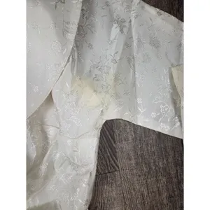 Vintage 1950s Brocade Antique Wedding Bride Dress with Jacket Small Cream Ivory thumbnail 4