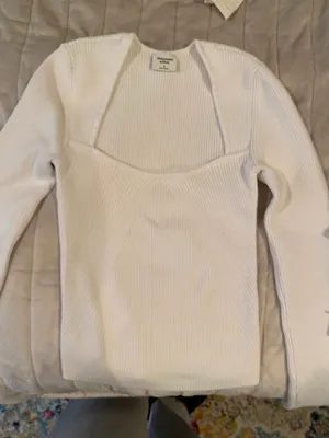 Abercrombie White Knit Sweater thumbnail 3