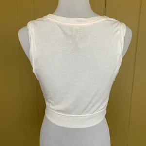Free People Movement crop top women XS sleeveless twist front activewear white thumbnail 9