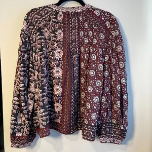 Elie Tahari Floral Print Cotton Puff Sleeve Blouse, XL - NWT thumbnail 2
