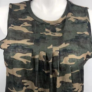 Lucky and Blessed sleeveless green camo hi lo tank thumbnail 2