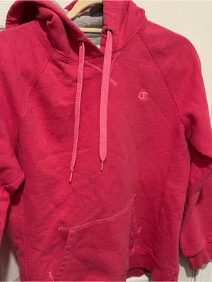 Champion Eco Authentic Pink Pullover Hoodie Women’s Large Embroidered Logo thumbnail 1