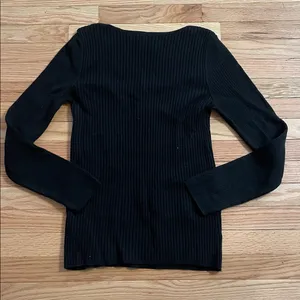 ASOS Henley Black Ribbed Long Sleeve Top thumbnail 6