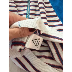 UNIF rainbow trim mock neck crop top knit sweater M thumbnail 5