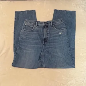 Everlane The Way-High Jean 27L Distressed Raw Hem Straight Leg Blue Denim 27 L thumbnail 3