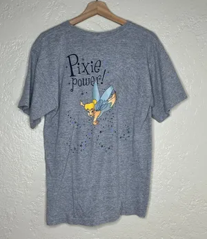 Disney Women's Tinkerbell‎ Pixie Power Pocket Tee Shirt Women's Small Crewneck thumbnail 1