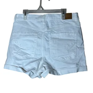 American Eagle White Curvy Hi Rise Shortie‎ Denim Shorts Distressed Size 6 thumbnail 4
